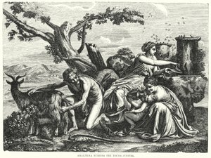 Amalthaea Nursing the Young Jupiter by Nicolas Poussin